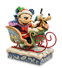 Disney-4052003 Фигурка "Микки Маус и Плуто в санях (Веселое Рождество!)"